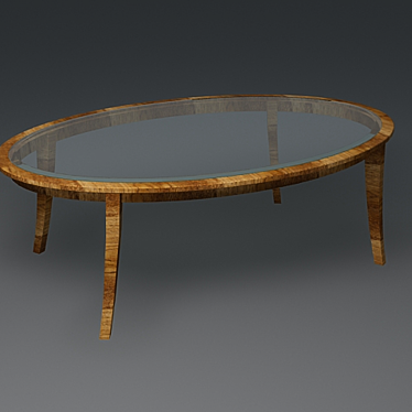 Sleek Oval Glass Coffee Table 3D model image 1 