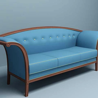 Classic Bent Backrest Couch 3D model image 1 