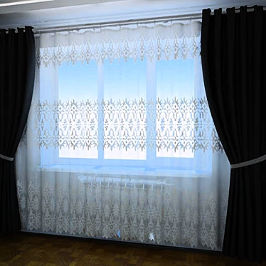 Ready-to-use 3D Curtain Model! 3D model image 1 