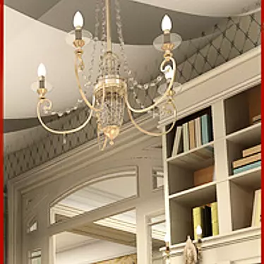 Elegant Massive Chandelier & Sconce 3D model image 1 