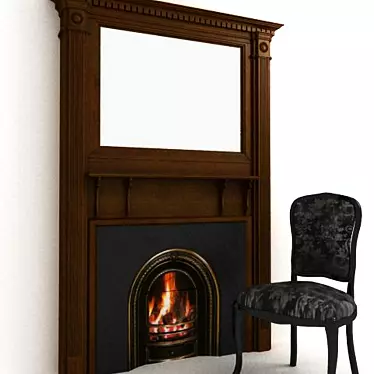 Classic Mirror Fireplace 3D model image 1 