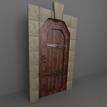 Sauna Wood Door 3D model image 1 