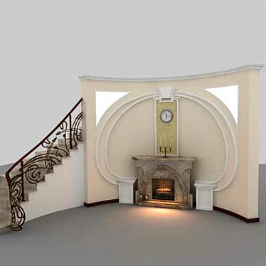 Fireplace and stairs