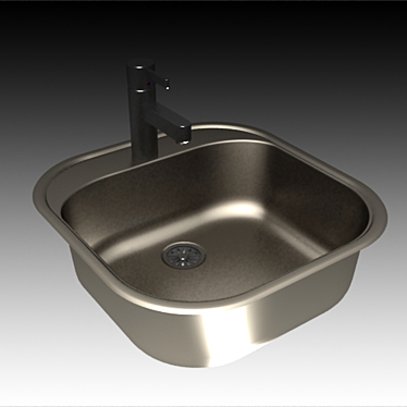 Stainless Steel Kitchen Sink 3D model image 1 