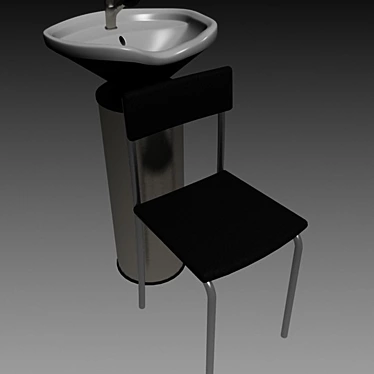 Salon Wash Basin 3D model image 1 