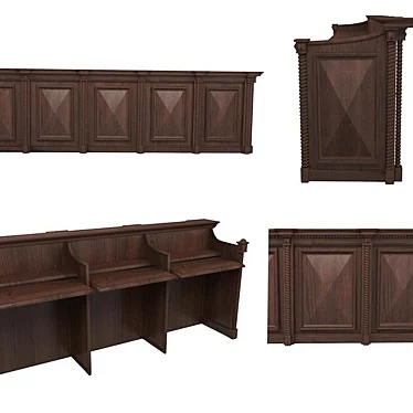 Title: Elegant Dark Walnut Bureau 3D model image 1 