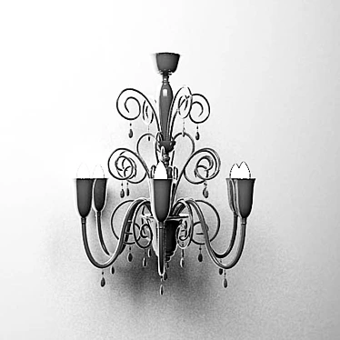 Elegant Glass Chandelier 3D model image 1 