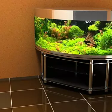 Elegant Aquarium: 1200x1200, Height 1400 3D model image 1 