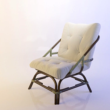 Bentwood Wicker Seat 3D model image 1 