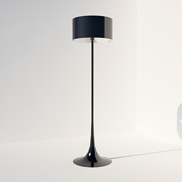 Elegant Spun Light Floor Lamp 3D model image 1 