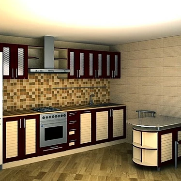 Sleek Fusion of Culinary Styles 3D model image 1 