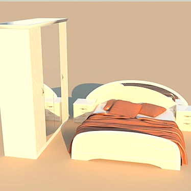 Elegant Venecia Bedroom Set 3D model image 1 
