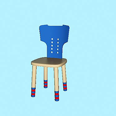 Customizable Wood Texture Chair 3D model image 1 