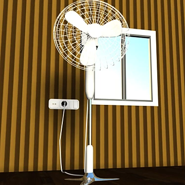 Rotating Blade Fan with Power Plug 3D model image 1 