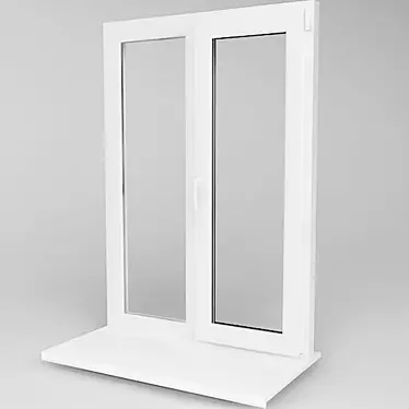 White Plastic Window 3D model image 1 