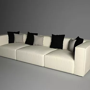 Modern Textured Sofa 3D model image 1 