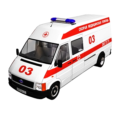 Customized Ambulance Van 3D model image 1 