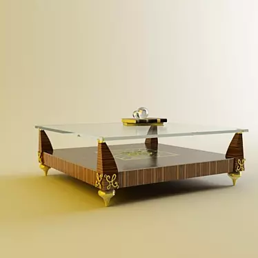 Modern Wooden Table with 3D Max 2009 and Vray 3D model image 1 