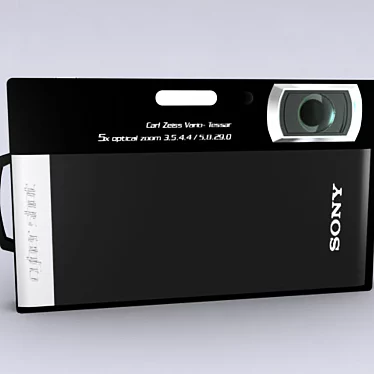 Sony T300 Black: Capture Life's Moments 3D model image 1 