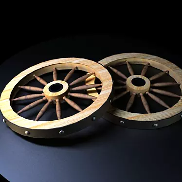 A wooden wheel