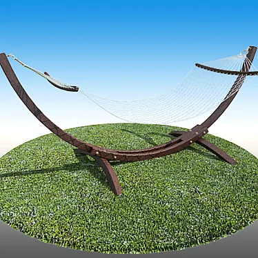 Outdoor Relaxation: Hammock with Sturdy Frame 3D model image 1 