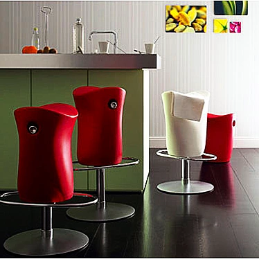 NOOR Bar Stool - Sleek Elegance 3D model image 1 