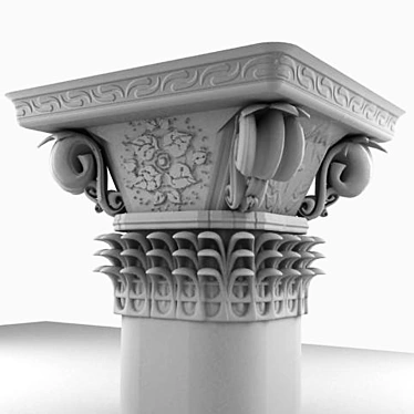 Classic Exterior Building Capitals: Pure Geometry 3D model image 1 