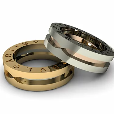 Bvlgari Inspired Ring: Elegant Replica 3D model image 1 