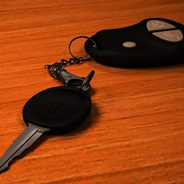 Golf Car Key & Alarm Keychain 3D model image 1 