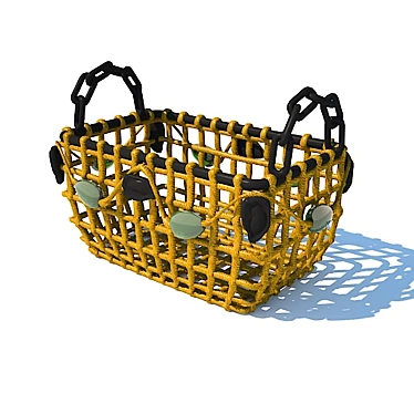 Chic Woven Basket: The Perfect Decor 3D model image 1 