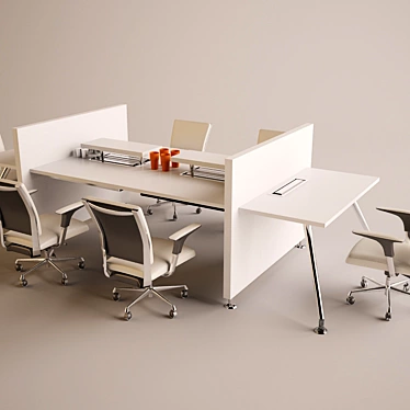 Sleek Office Table: Functional and Stylish 3D model image 1 