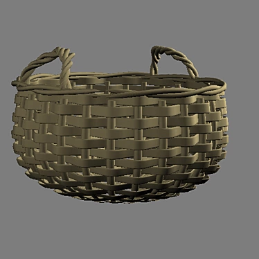 Woven Poly Basket: High-Poly Model 3D model image 1 