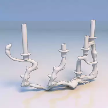 Gilded Candelabrum Shines Brightly 3D model image 1 