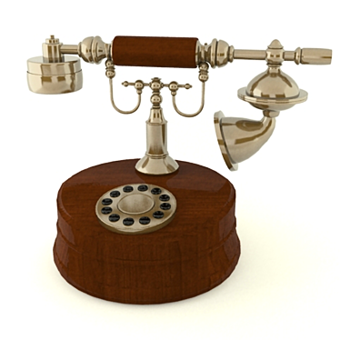 Vintage Wood Phone: Caesar 3D model image 1 