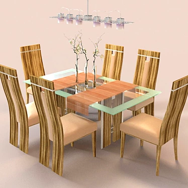 Designer Dining Set 3D model image 1 