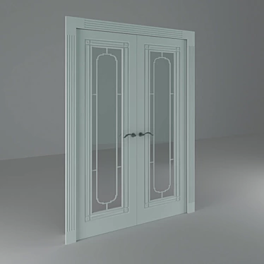 White Lacquered Door 3D model image 1 