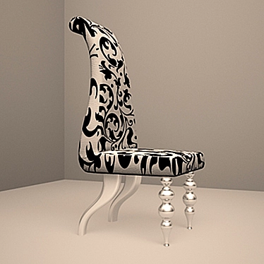 Elegant Modenese Chair with Ornate Legs 3D model image 1 