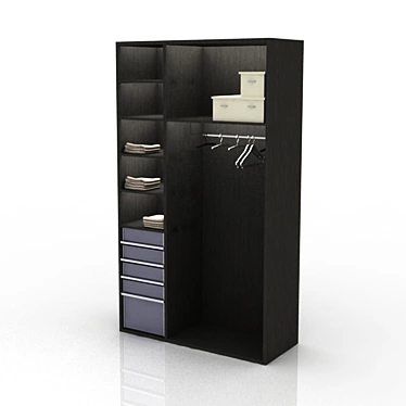 Interluebke Dressing Room: Veneer, Lacquer Finishes + Chrome Hardware 3D model image 1 