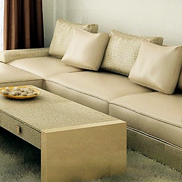 Elegant L-Shaped Sofa: Shamuzi Casa Collection 3D model image 1 