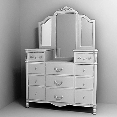 Max2009+Vray Chest of Drawers for Girls Room 3D model image 1 