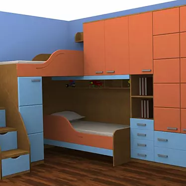 Kids' Table with Shelves: A Dream Come True 3D model image 1 