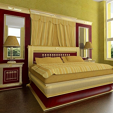 Elegant Spanish Bed 3D model image 1 