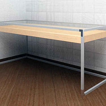 Sleek Modern Desk 3D model image 1 