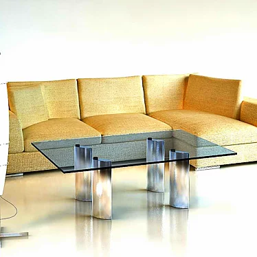 Elegant Sofá: 007 Couch 3D model image 1 