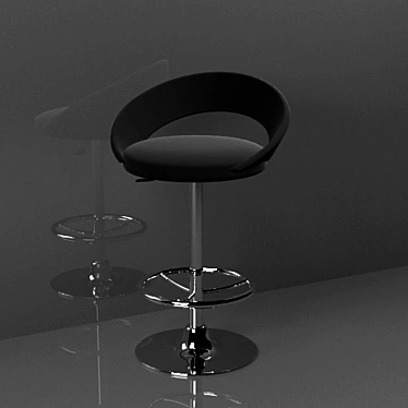 Modern Metal Bar Stool 3D model image 1 