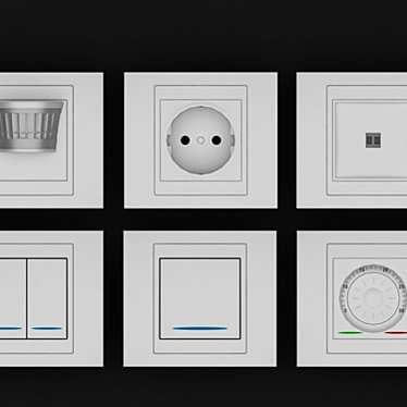 Versatile Schneider Electric Socket Set 3D model image 1 