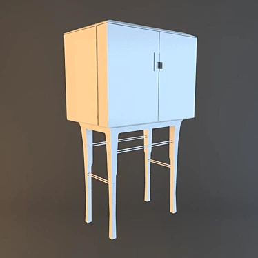 Elegant Baker Bar Cabinet 3D model image 1 