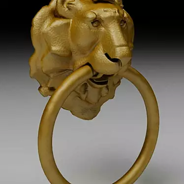 Title: Lion's Head Door Handle 3D model image 1 