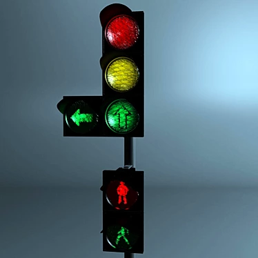 Classic Lamp Traffic Light 3D model image 1 