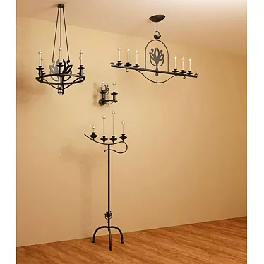 Elegant Firenze Lighting Set 3D model image 1 
